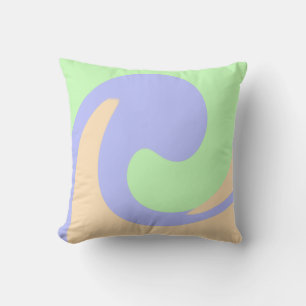 Blue green ombre fluid marble boho bold pattern cushion