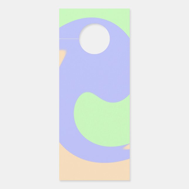 Blue green ombre fluid marble boho bold pattern  door hanger (Front)