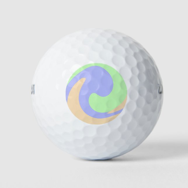Blue green ombre fluid marble boho bold pattern  golf balls (Front)