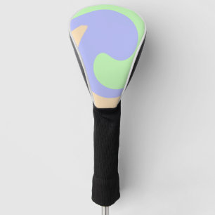 Blue green ombre fluid marble boho bold pattern golf head cover