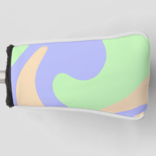 Blue green ombre fluid marble boho bold pattern golf head cover