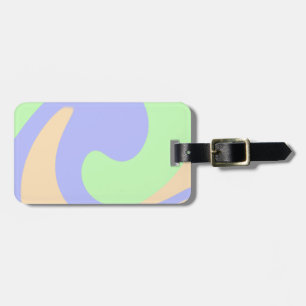 Blue green ombre fluid marble boho bold pattern  luggage tag