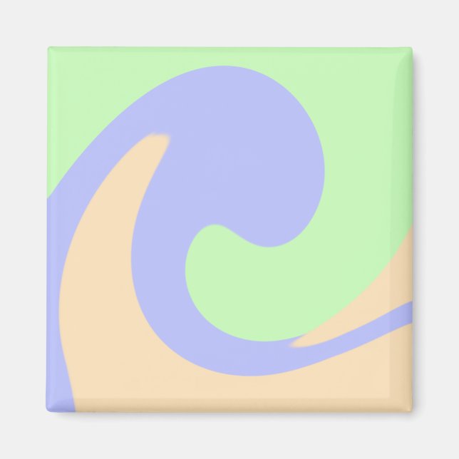 Blue green ombre fluid marble boho bold pattern  magnet (Front)