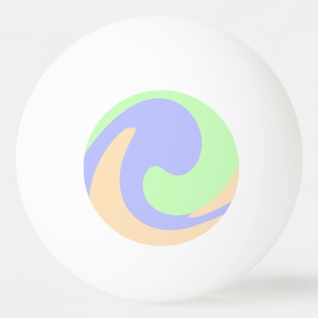 Blue green ombre fluid marble boho bold pattern  ping pong ball (Front)