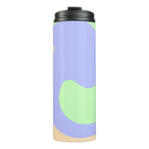 Blue green ombre fluid marble boho bold pattern thermal tumbler