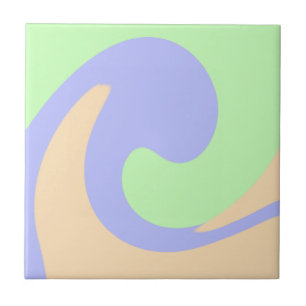 Blue green ombre fluid marble boho bold pattern tile