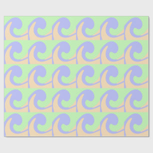 Blue green ombre fluid marble boho bold pattern wrapping paper
