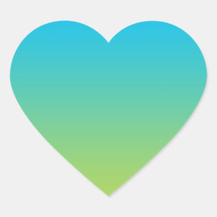 Blue & Green Ombre Heart Sticker