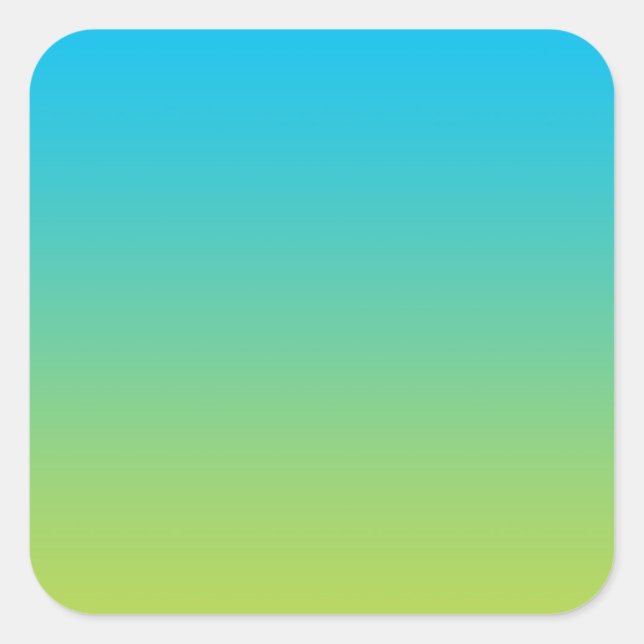 Blue & Green Ombre Square Sticker (Front)