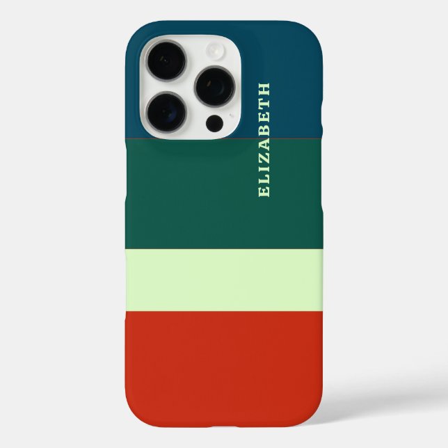 Blue, Green Orange Stripes Pattern Personalised Case-Mate iPhone Case (Back)