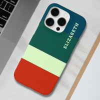 Blue, Green Orange Stripes Pattern Personalised