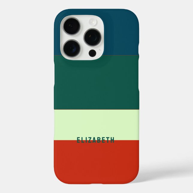 Blue, Green Orange Stripes Pattern Personalised Case-Mate iPhone Case (Back)