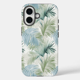 Blue Green Palm Leaves Apple iPhone 16 Tough Case