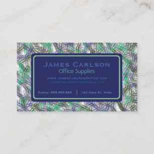 Blue Green Paperclips Custom Business Card
