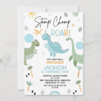 Blue Green Party Like A Dinosaur Birthday