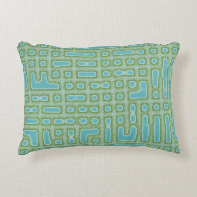 Blue Green Pattern Decorative Cushion (Front)