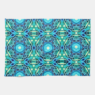 Blue Green Patterned  Kitchen Towels