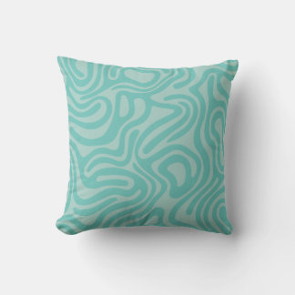 Blue Green Patterns Abstract Throw Pillow