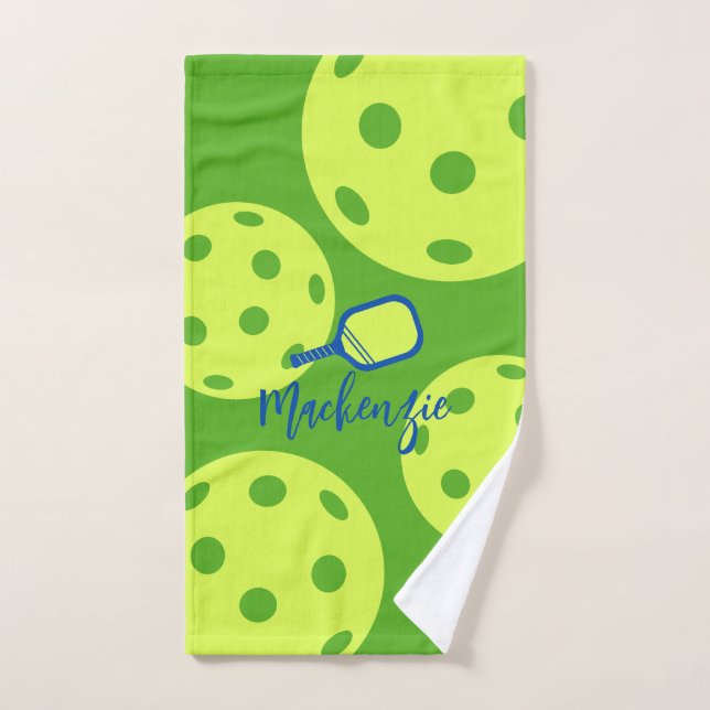 Blue & Green  Pickleball Personalised Sweat Hand Towel (Hand Towel)