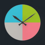 Blue Green Pink Gray Round Clock<br><div class="desc">2025</div>
