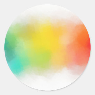 Blue Green Pink Red Yellow Orange Custom Colourful Classic Round Sticker