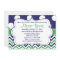 Blue Green Polka Dots Chevron Invitation