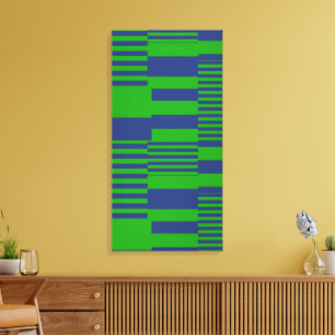 Blue Green Polka Dots Patchwork  Canvas Print
