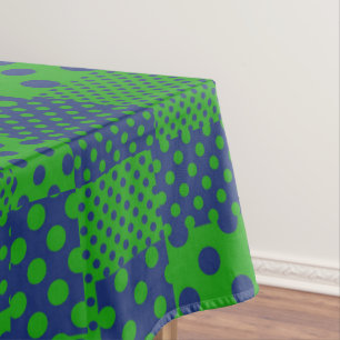 Blue Green Polka Dots Patchwork Tablecloth