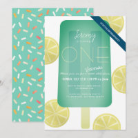 Blue Green Popsicle Boy Virtual 1st Birthday