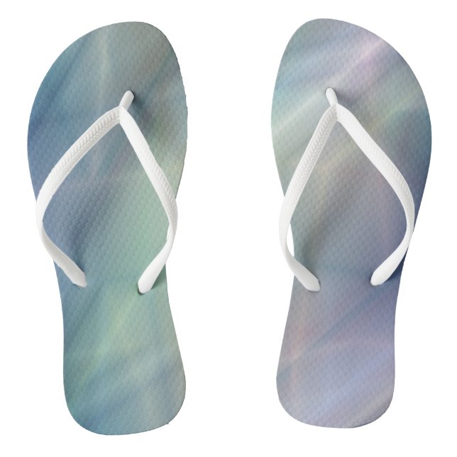 blue green purple abstract jandals (Footbed)