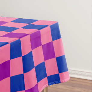 Blue Green Purple Checkered Pattern Design  Tablecloth