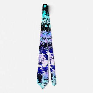 Blue Green Purple Paint Splash Abstract Tie