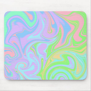 Blue Green Purple Pink Swirl Abstract Design Mouse Pad
