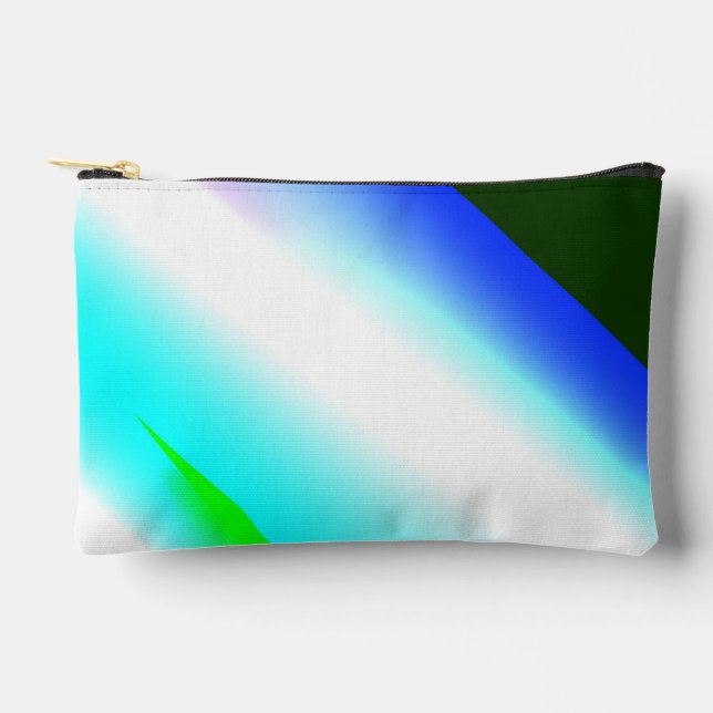 Blue green rainbow abstract texture pattern art  t accessory pouch (Front)