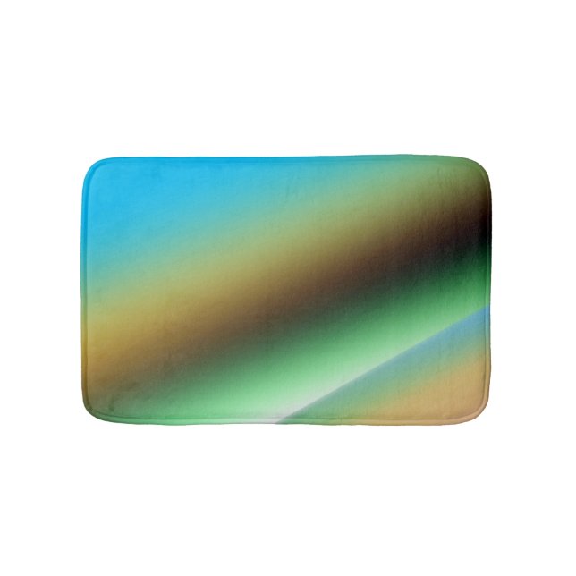 Blue green rainbow abstract texture pattern art  t bath mat (Front)