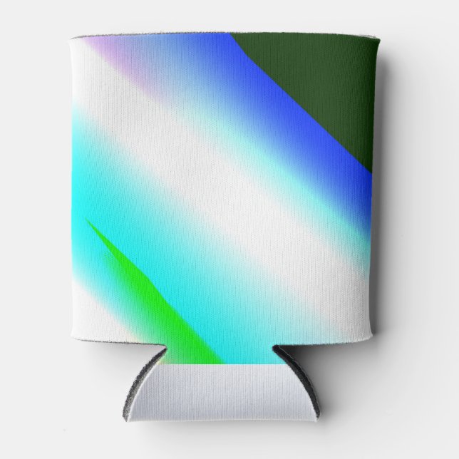 Blue green rainbow abstract texture pattern art  t can cooler (Front)