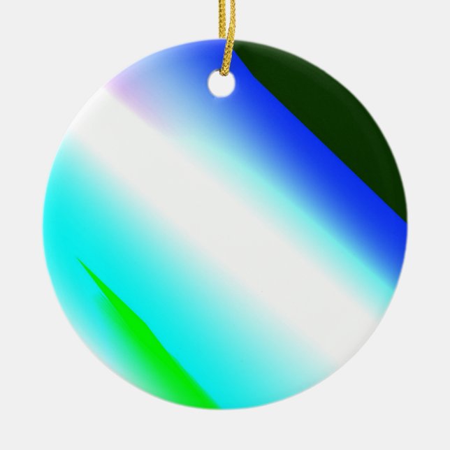 Blue green rainbow abstract texture pattern art  t ceramic tree decoration (Front)