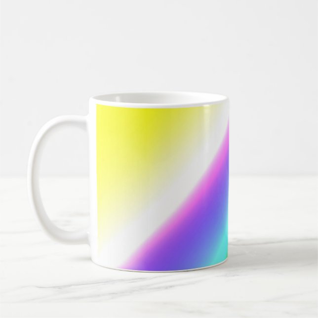Blue green rainbow abstract texture pattern art  t coffee mug (Left)