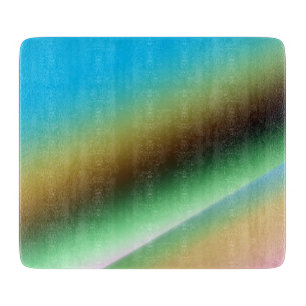 Blue green rainbow abstract texture pattern art t cutting board