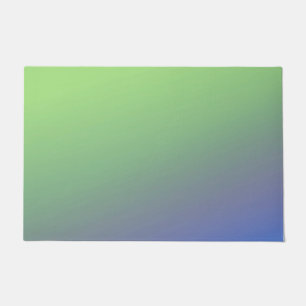 Blue green rainbow abstract texture pattern art t doormat