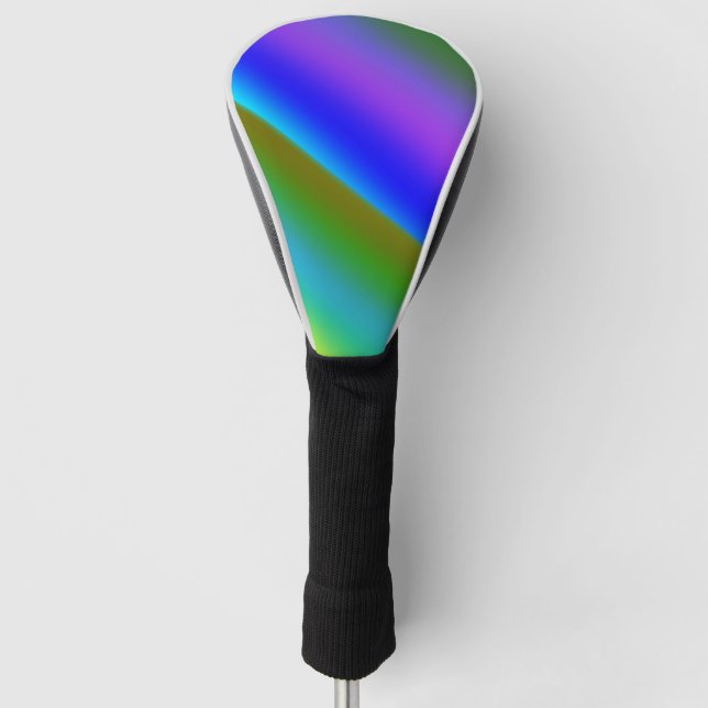 Blue green rainbow abstract texture pattern art  t golf head cover (Front)