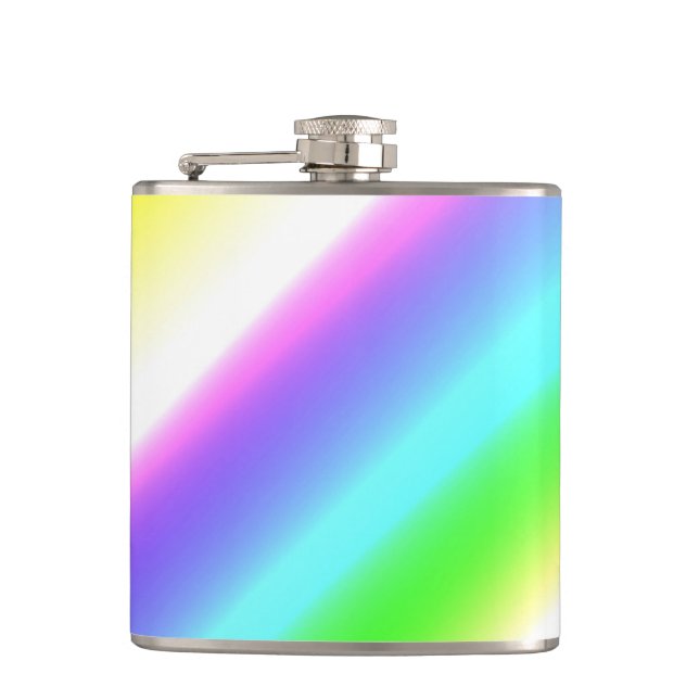 Blue green rainbow abstract texture pattern art  t hip flask (Front)