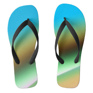 Blue green rainbow abstract texture pattern art t jandals