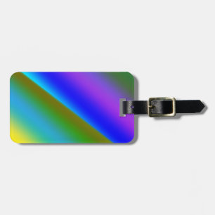 Blue green rainbow abstract texture pattern art t luggage tag