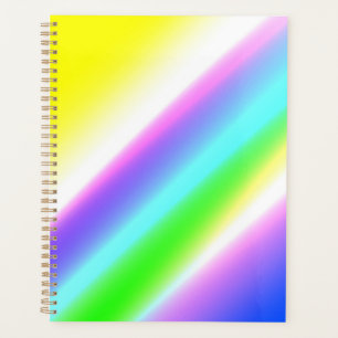 Blue green rainbow abstract texture pattern art t planner