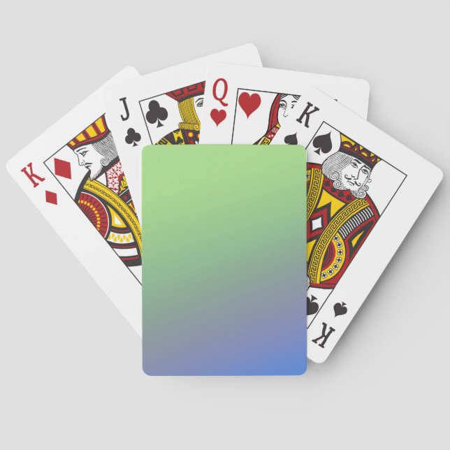 Blue green rainbow abstract texture pattern art  t playing cards (Back)