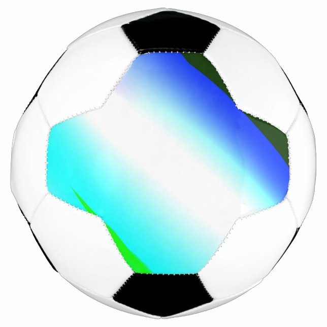 Blue green rainbow abstract texture pattern art  t soccer ball (Front)