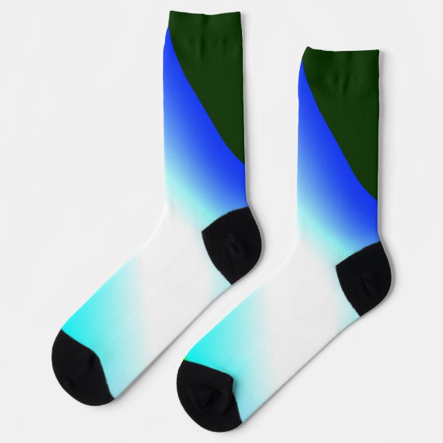 Blue green rainbow abstract texture pattern art  t socks (Left)