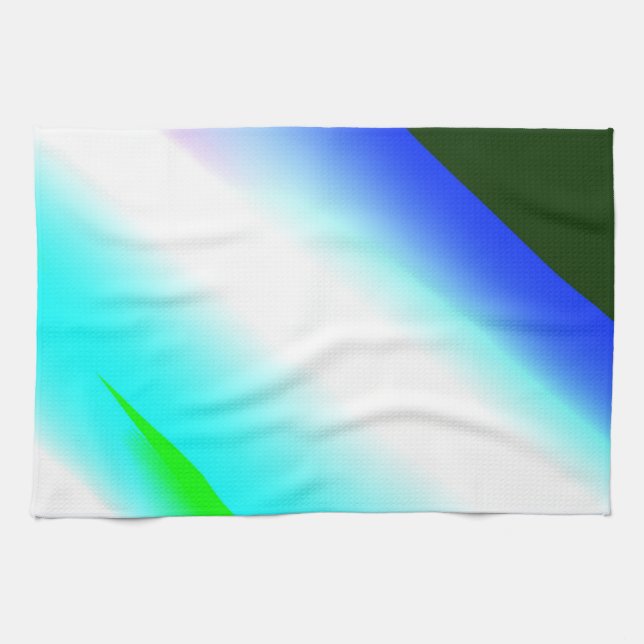 Blue green rainbow abstract texture pattern art  t tea towel (Horizontal)