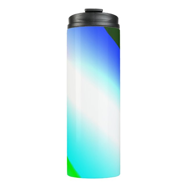 Blue green rainbow abstract texture pattern art  t thermal tumbler (Front)